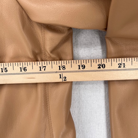 FRANKIES BIKINIS Vegan Leather Blazer Womens Small Tan Earth Oversized NWT - Picture 15 of 16